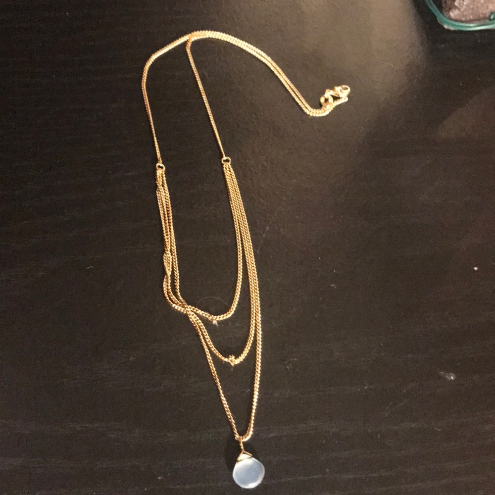 Gold glass bead necklace